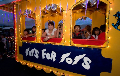 Hilo Christmas Parade The Toys for Tots train.