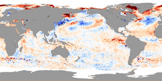 NASA image by Jesse Allen, using AMSR-E data processed and provided by Chelle Gentemann and Frank Wentz, Remote Sensing Systems. Caption by Rebecca Lindsey.