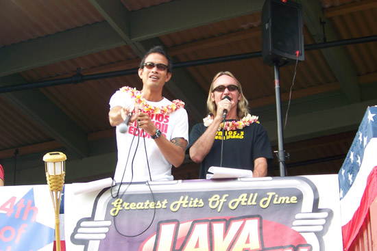 paradeannouncers Parade announcers Eddie O and Danny Jesser from radio station LAVA 105.3
