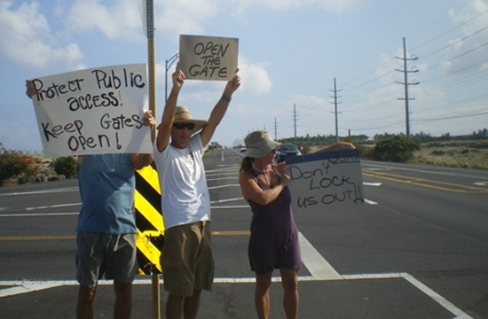 NELHA Rally Community members rally to protect public access through NELHA. (Special to Hawaii 24/7)