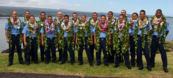 20110225_FirefightersGradPhoto Members of the Hawaii Fire Department’s 39th Fire Fighter Recruit Class pose for a class photo. From left to right: Blair Howard, Robin Gleason, Jonathan Hara, Calvin Soo, Justin Santiago, Adam Busek, Paul Kekela, Matt Loper, Jordan Maeda, Justin Lee, Sean Tamura, Gavin Pamarang, Gary Ahu, William Bloss, Caleb La’a, Michael Brown, and Jay Kahe’e.