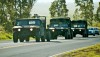 A convoy of military vehicles heads up Waikoloa Road Friday (May 27) on their way to Pohakuloa Training Area. Photography by Baron Sekiya | Hawaii 24/7
