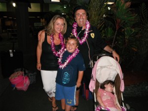 The Cohen family arrives in Hilo. Photo courtesy of BIVB