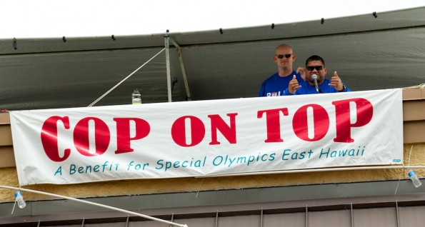 Cop On Top at the Hilo Walmart raising money for Special Olympics East Hawaii. Photos by Baron Sekiya | Hawaii 24/7