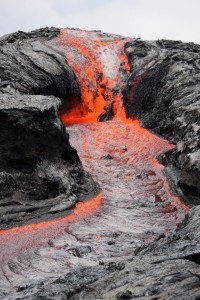 20110923_usgs-eastern-base Lava falls formed at a topographic break in slope near the eastern base of Pu‘u ‘O‘o. The cascade is about 6 m (20 ft) high.