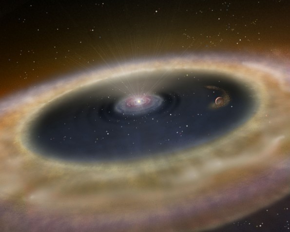 Artist’s conception of the view near the planet LkCa 15 b. Credit: Karen L. Teramura, UH IfA