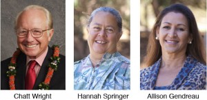 Chatt G. Wright, Hannah Kihalani Springer, Allison Holt Gendreau
