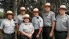 Hawaii Volcanoes National Park Search and Rescue Team, left to right: Park Rangers Arnold Nakata, Nainoa Keana'aina, Gail Minami-Judd, John Moraes, John Broward, and Greg Santos. Photo courtesy of NPS