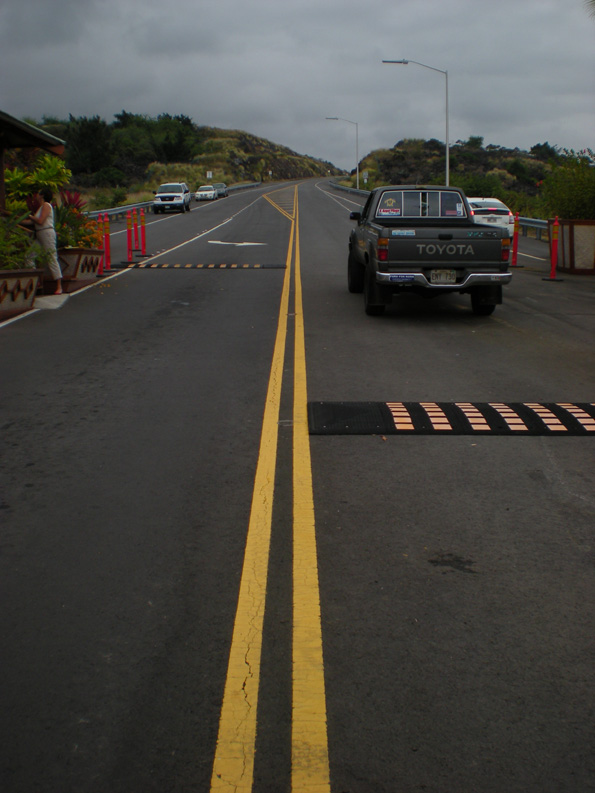 hokuliaalii A driver tests out the Mamalahoa bypass Monday afternoon. (Hawaii247.com photo by Karin Stanton)