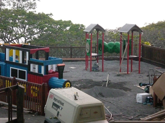 kamakanatrain Kamakana Playground volunteers worked on the equipment over the weekend. (Photo courtesy of Cliff Kopp)