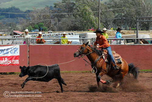hhsra-sf_sat_061309_0396-macey-jhs Friday rodeo action at Parker Ranch's Paniolo Park. Photography by Jock Goodman/Special to Hawaii247.com