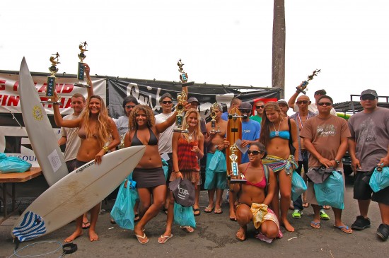 20090809_IslandTrust-Surf-Winners Contestants in the 25th Annual Quiksilver/Kamaaina Nissan Big Island Pro-Am Surfing Trials August 9, 2009 - at Honoli‘i in Hilo, Hawaii.