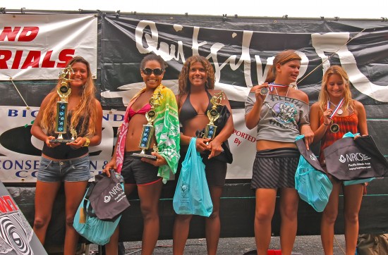 20090809_IslandTrust-Surf-Women-Open-Final Women's Open Final - 1st. Shruti Kartik, 2nd. Chelsea Sky, 3rd. Tara Lani, 4th. Mary Anderson, 5th. Chloe Child