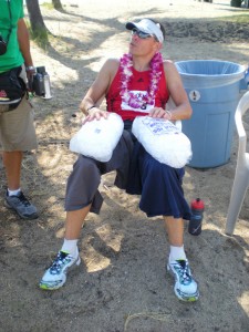 Ultraman09Kotland Former champion and 2009 fourth place finisher Peter Kotland starts his post-race routine. (Hawaii 24/7 photo by Karin Stanton)