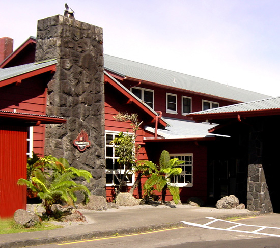 VolcanoHouse Perched on the rim of Kilauea caldera, overlooking one of the world's most active volcanoes, Volcano House epitomizes "location, location, location." (Photo courtesy of Hawaii Volcanoes National Park)
