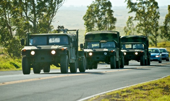 20110527_military-convoys001 A convoy of military vehicles heads up Waikoloa Road Friday (May 27) on their way to Pohakuloa Training Area. Photography by Baron Sekiya | Hawaii 24/7