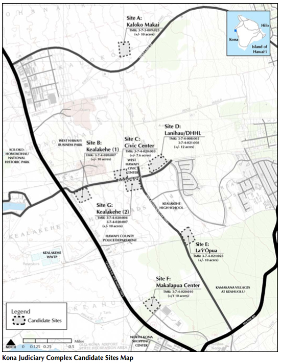 Site G has been selected for the future Kona Judiciary Complex