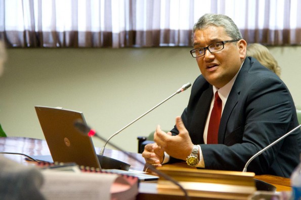 Mayor Billy Kenoi presented the 2012-2013 budget to the Hawaii County Council. Photo courtesy of the Office of the Mayor, County of Hawaii