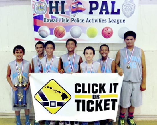 Click It or Ticket 12-and-under champions: Hawaii Warriors 6th Graders (Photo courtesy of County of Hawaii)