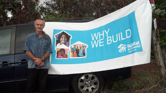 Jim Helfenbein is a veteran and Habitat for Humanity is helping him building his house in Ocean View. His completed house will be the 20th the West Hawaii affiliate has built. (Photo courtesy of Habitat for Humanity)