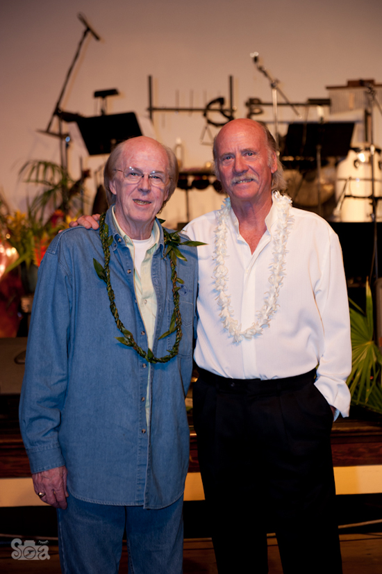 Kent and Gary Washburn at the premier of Gary's original music, "Earth Life: October Full Moon," in Honokaa. (Photo courtesy of Sarah Anderson Photography)
