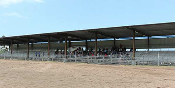 The new 1,200-seat Rose Andrade Correia Stadium at the Honokaa Rodeo Arena replaces old bleachers that were exposed to the elements. (Photo courtesy of Hawaii County)