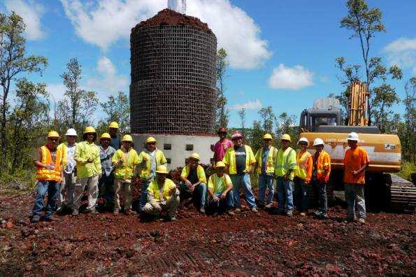 HELCO has place heat insulating materials around several wooden power poles that may be in the path of the Kilauea June 27th Lava Flow. Photo courtesy of HELCO.