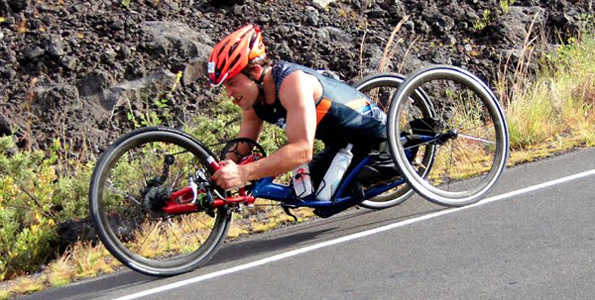 Andre Kajlich became the first hand-cycle athlete to finish Ultraman World Championships. (Hawaii 24/7 photo courtesy of Nadine Fischer | www.nadinefischer.com)
