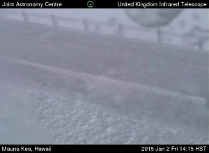 An image taken at 2:15 p.m. Friday (Jan 2) on the summit area of Mauna Kea from the United Kingdom Infrared Telescope webcam.