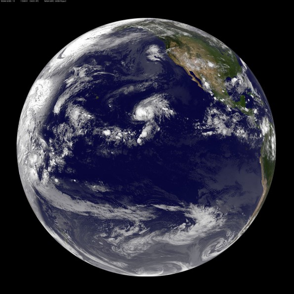 Full earth image taken at 8 p.m. HST Friday, July 31, 2015. Photo courtesy of NOAA-NASA GOES Project