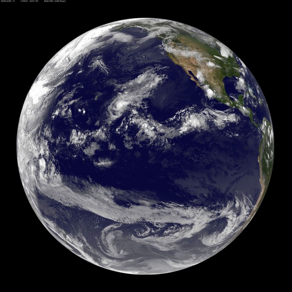 Full earth image taken at 8 p.m. HST Sunday, August 2, 2015. Photo courtesy of NOAA-NASA GOES Project