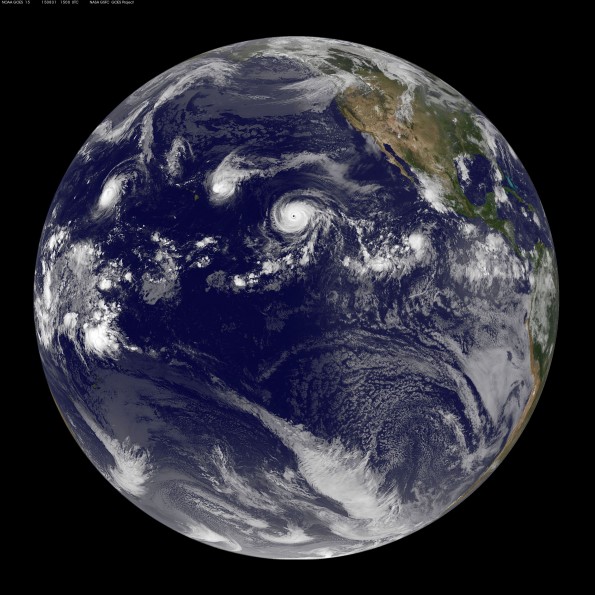 Full earth image taken at 5 a.m. HST Monday, August 31, 2015. Photo courtesy of NOAA-NASA GOES Project