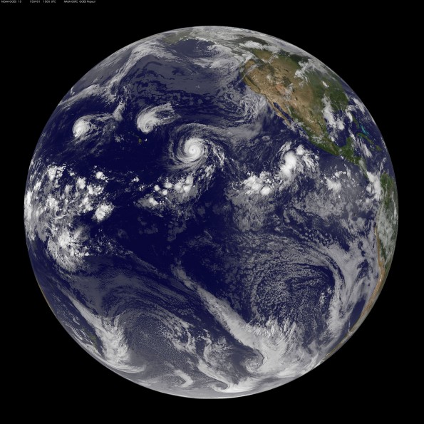 Full earth image taken at 5 a.m. HST Tuesday, September 1, 2015. Photo courtesy of NOAA-NASA GOES Project