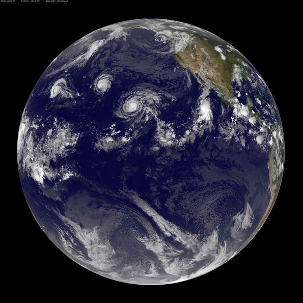 Full earth image taken at 11 p.m. HST Tuesday, September 1, 2015. Photo courtesy of NOAA-NASA GOES Project