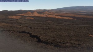 One of the new tools deployed by the USGS Hawaiian Volcano Observatory to better monitor the current unrest on Mauna Loa is a webcam focused on the volcano’s Southwest Rift Zone, which has been the site of eruptions in 1903, 1916, 1919, 1926, and 1950. Webcam images of Mauna Loa’s summit, Northeast Rift, and Southwest Rift (like the one shown here from the morning of February 24, 2016), can be viewed on HVO’s website at http://hvo.wr.usgs.gov/cams/ USGS image.