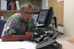 The May 11, 2016 Telephone Town Hall meeting hosted by Rep. Tulsi Gabbard featured expert guests Chief Darryl Oliveira from Hawaiʻi County Civil Defense (above) and State Epidemiologist Dr. Sarah Park.