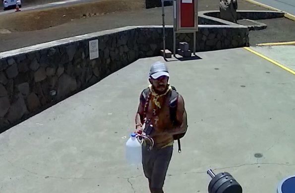 Person of interest by DNLR/DOCARE seen near the site of the roadway obstruction on Mauna Kea Access Road.