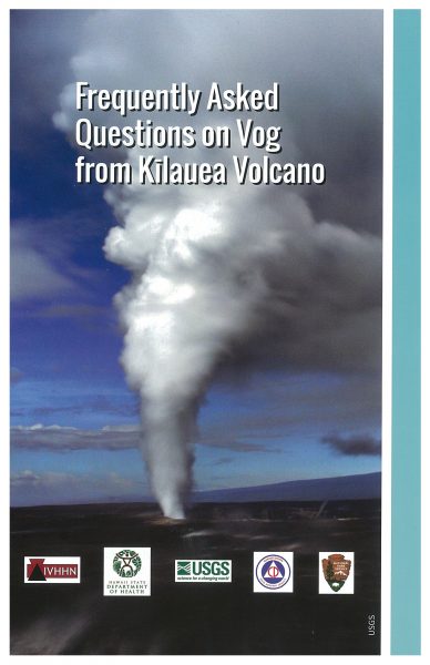 This booklet, “Frequently Asked Questions on Vog from Kīlauea Volcano,” is just one of the new information products now available online (http://ivhhn.org/vog/vog-fact-sheets) and in print. These products and the “Hawaii Interagency Vog Information Dashboard” (http://ivhhn.org/vog/) provide information and strategies for adapting to life with volcanic air pollution in Hawaii.