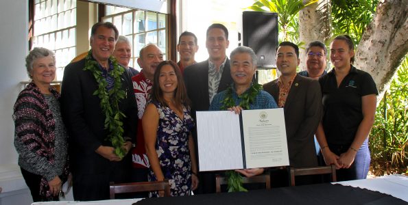 Gov. David Ige proclaimed 2018 as the Year of the Hawaiian. Photo via the office of the Governor.