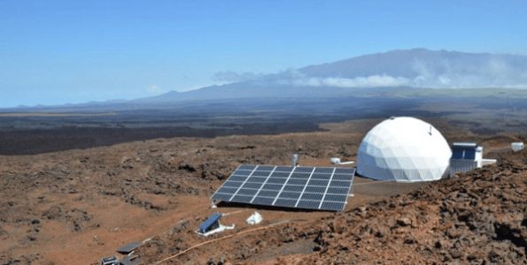 The University of Hawaii at Manoa’s Hawaii Space Exploration Analog and Simulation (HI-SEAS) habitat on the slopes of Mauna Loa. Photo courtesy of HI-SEAS
