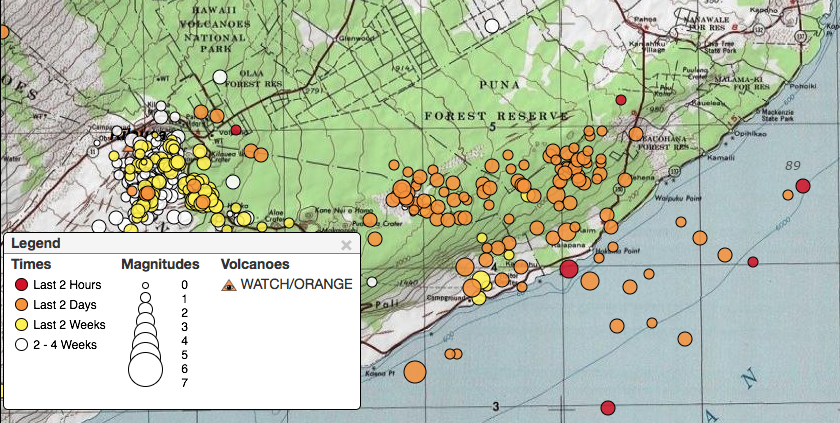 Recent earthquakes as of 1:28 p.m. Tuesday