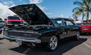 A 1968 Dodge Charger on display last year at the 1st Annual Hawai‘i Community College Auto Body Repair & Painting Auto Show. The car is owned by Kalen Koga, an alumnus of the Hawai‘i Community College Auto Body Repair & Painting Program as well as the Automotive Technology Program.