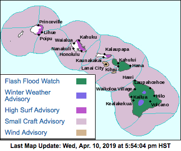 Weather advisory map via National Weather Service/NOAA