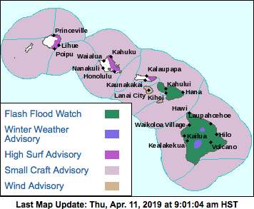 Weather advisory map via National Weather Service/NOAA